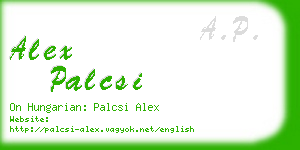 alex palcsi business card